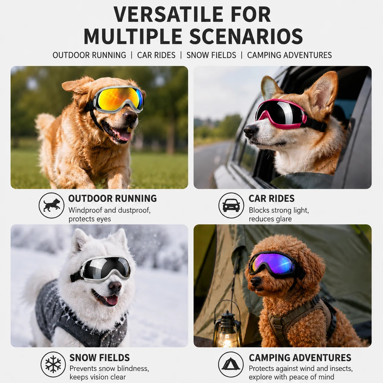 UV Protective Dog Sunglasses for Small Medium Pets
