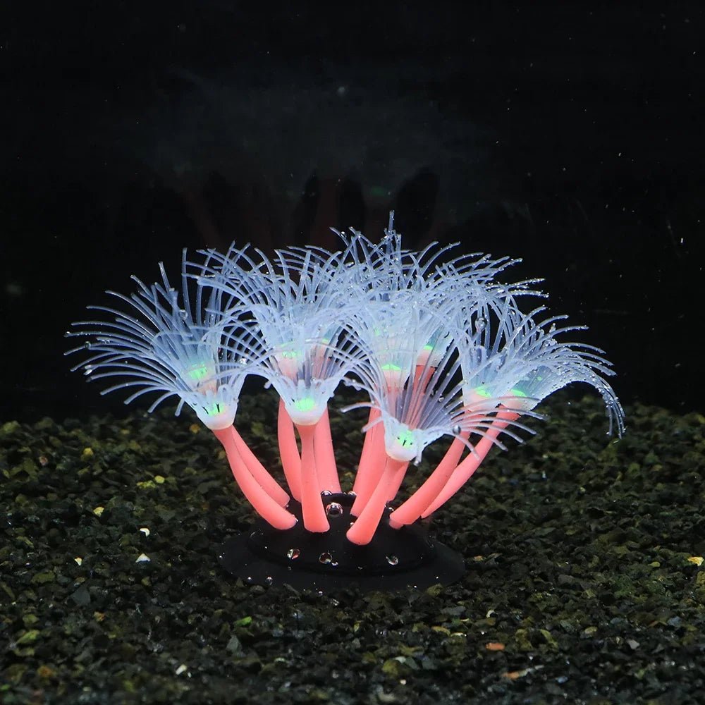 Fluorescence Artificial Coral Sunflower Plant for Aquarium