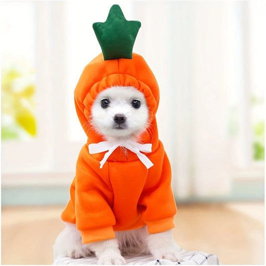 Dog Hoodie - Cute Carrot Frog Fleece Coat