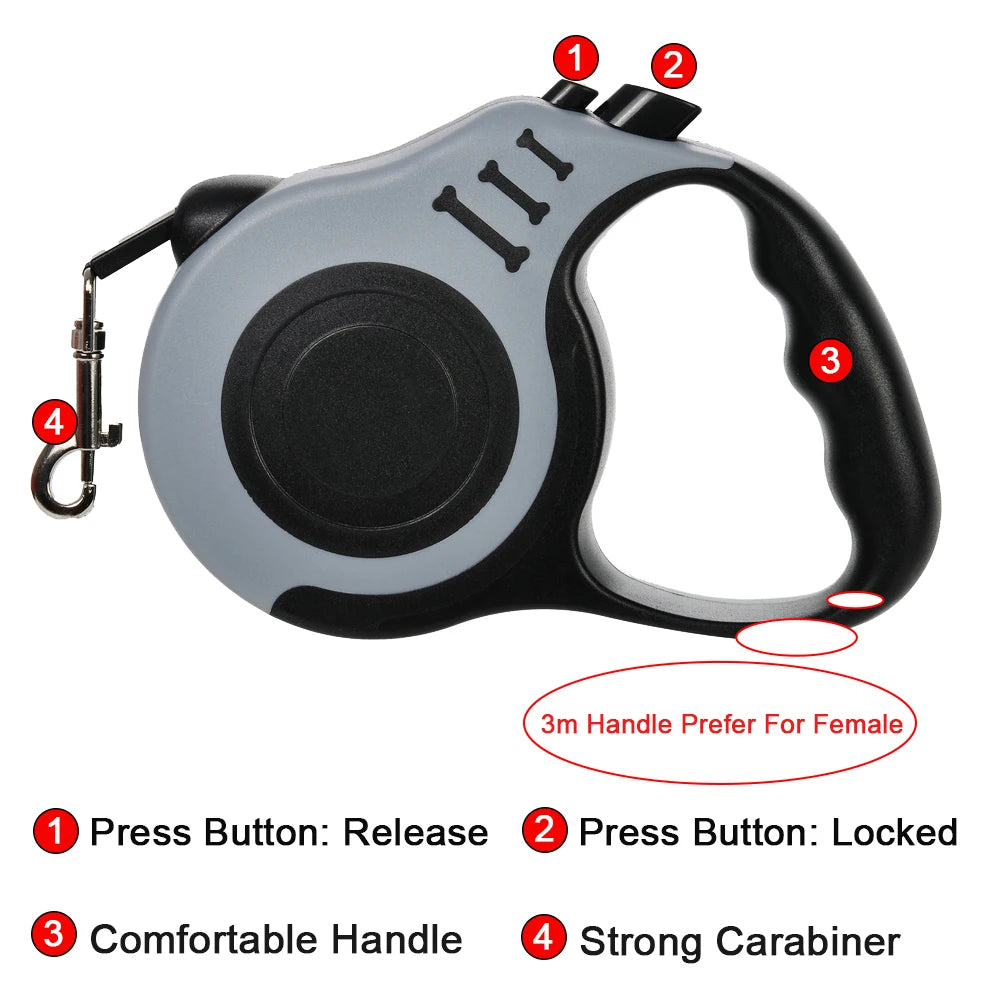 Holapet 3m/5m Retractable Dog Leash Strong Nylon by High Life Style Gadgets