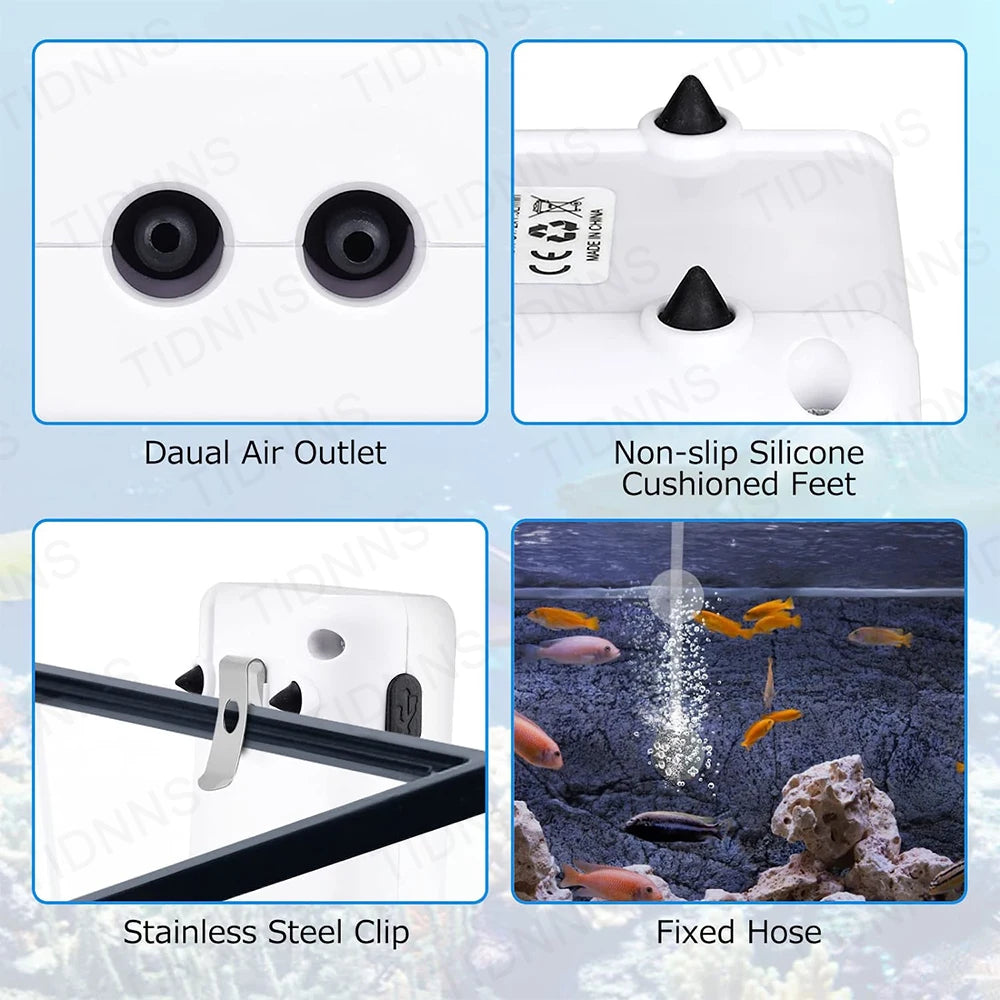 6000mAh USB Rechargeable Aquarium Air Pump