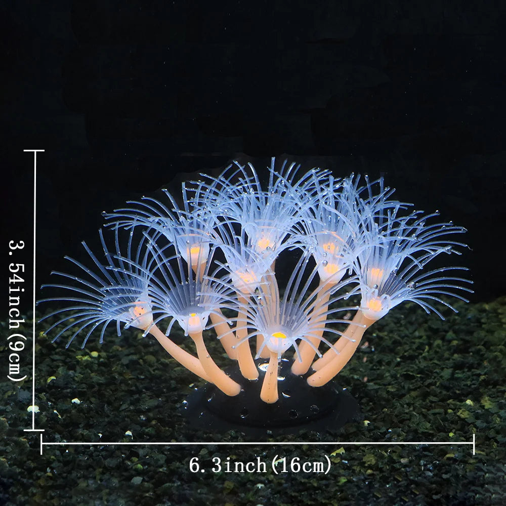 Fluorescence Artificial Coral Sunflower Plant for Aquarium