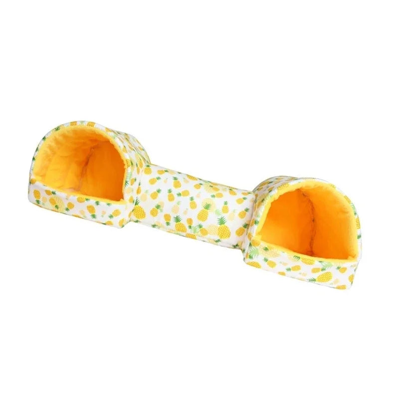 Hamster Tunnel Bed - Soft Fleece Cave for Small Pets