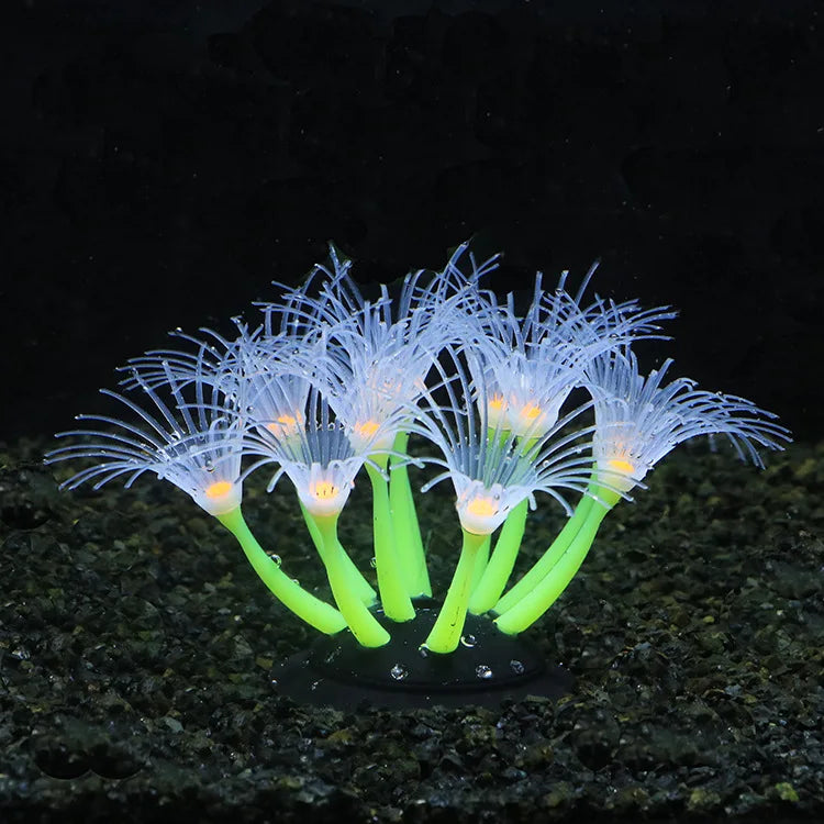 Glow Silicone Coral Aquarium Decor