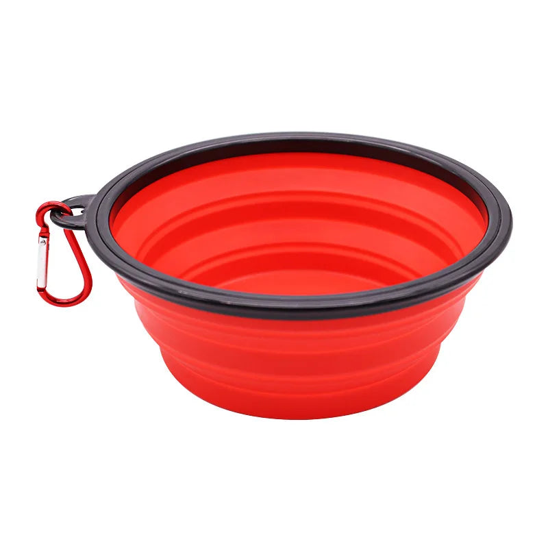 Folding Silicone Dog Feeder Bowl 2-in-1