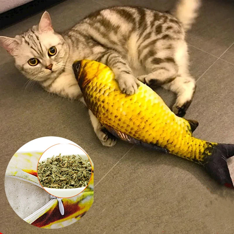 3D Cat Toy Fish Plush with Catnip