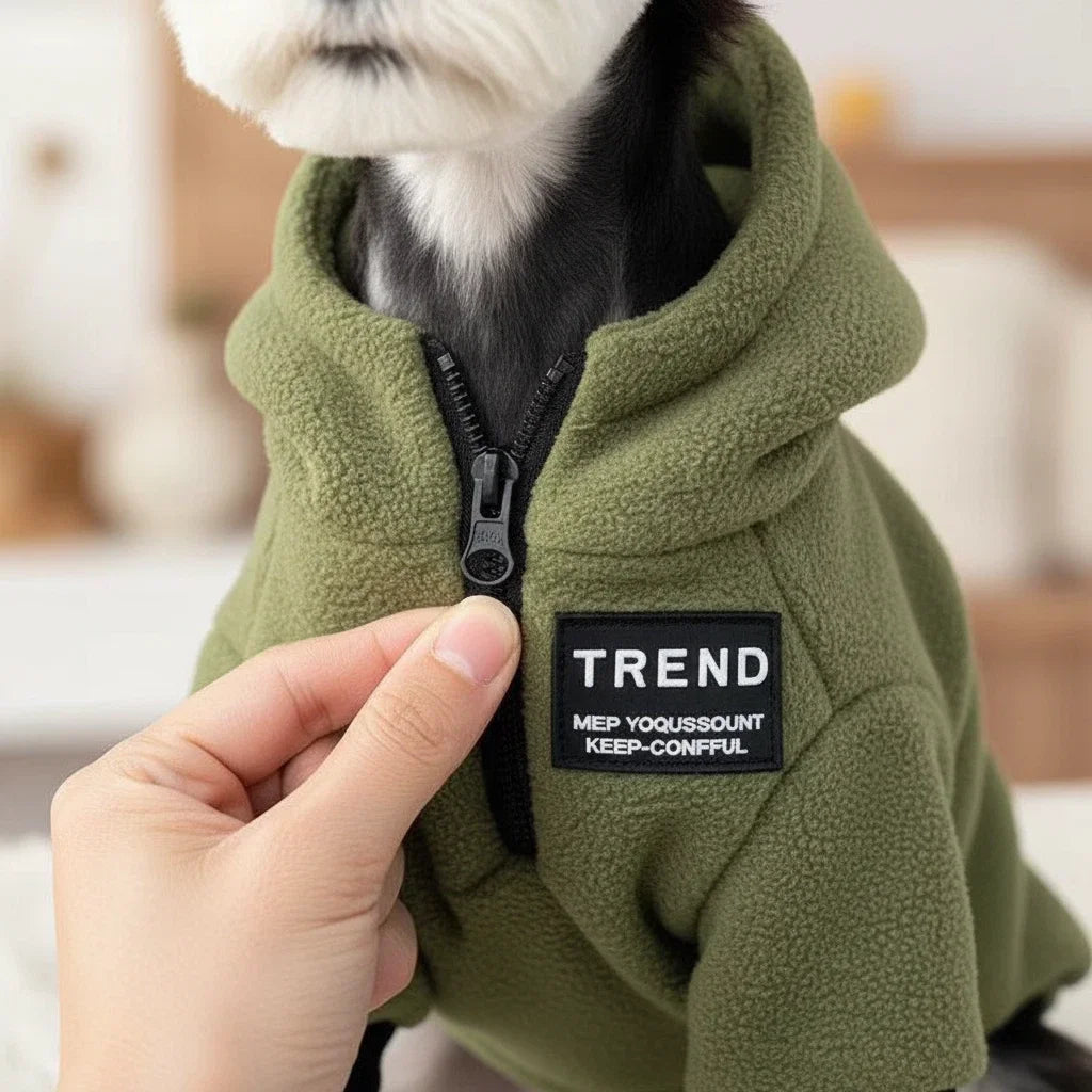 LAYOMI Warm Fleece Dog Hoodie Winter Thermal Pullover for Small Dogs