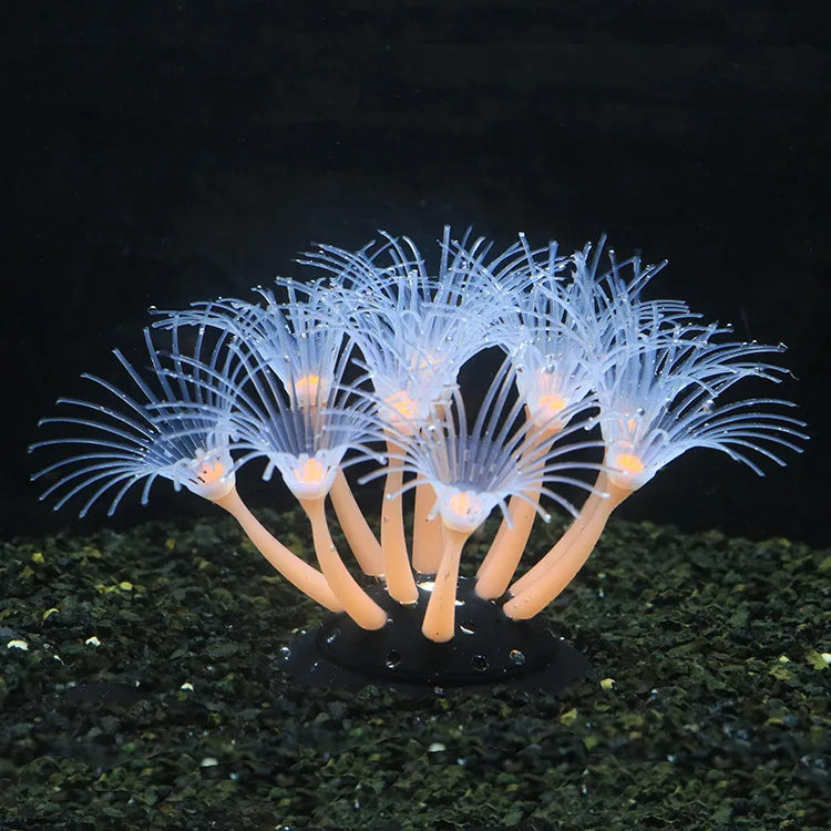 Glow Silicone Coral Aquarium Decor
