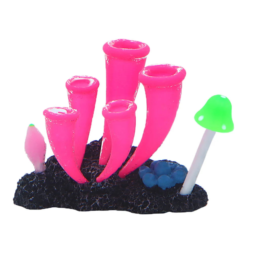 Glow Silicone Coral Aquarium Decor