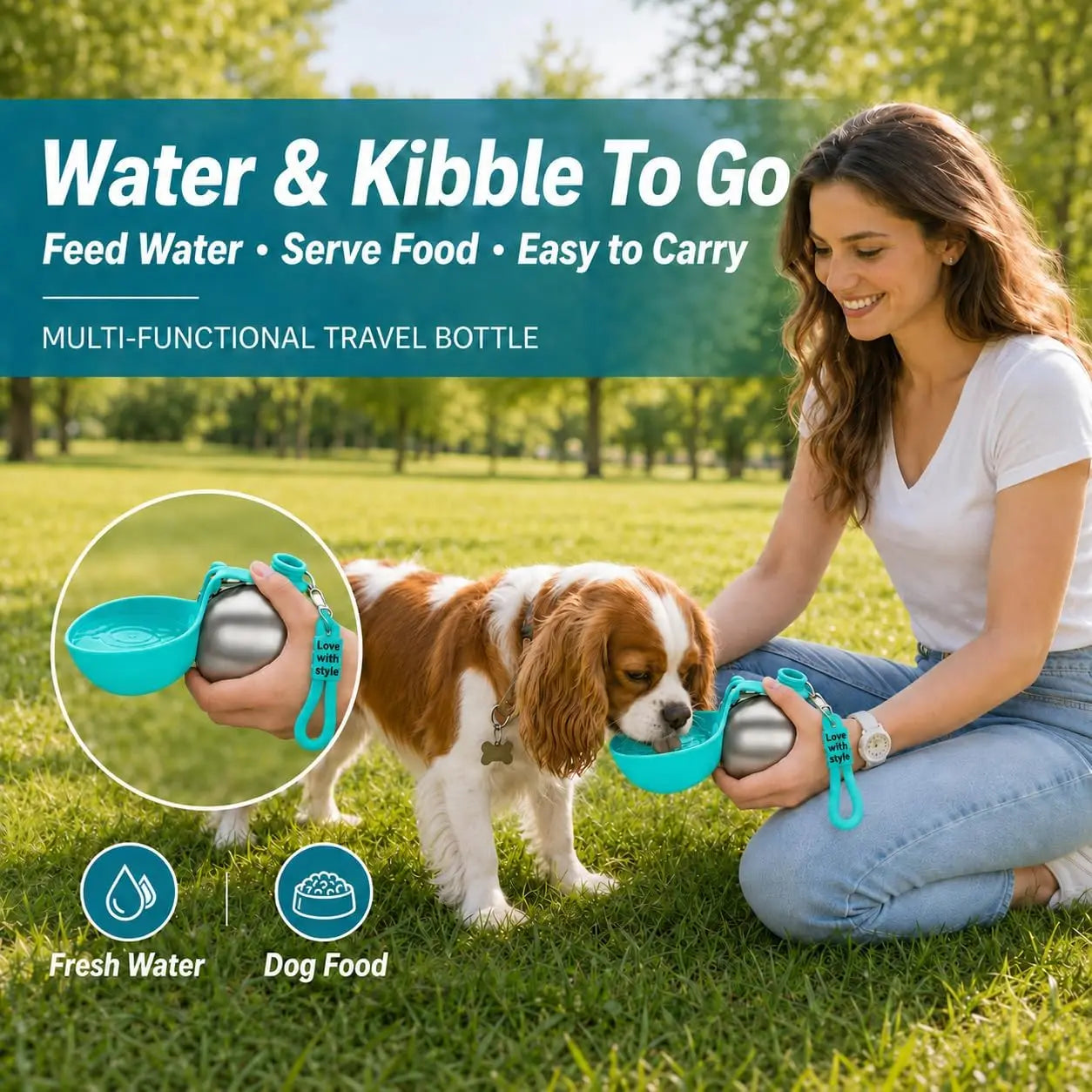 285ml Stainless Steel Dog Water Bottle