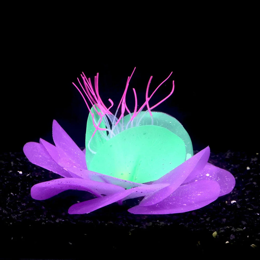 Glow Silicone Coral Aquarium Decor