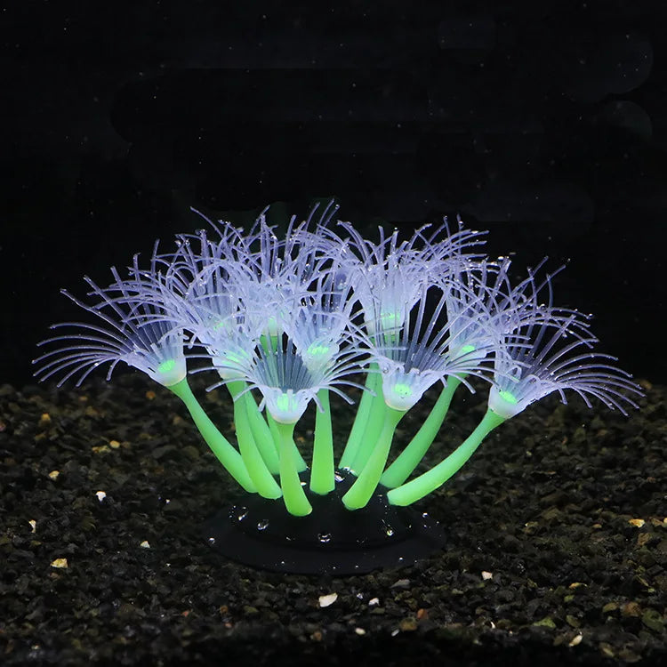 Glow Silicone Coral Aquarium Decor