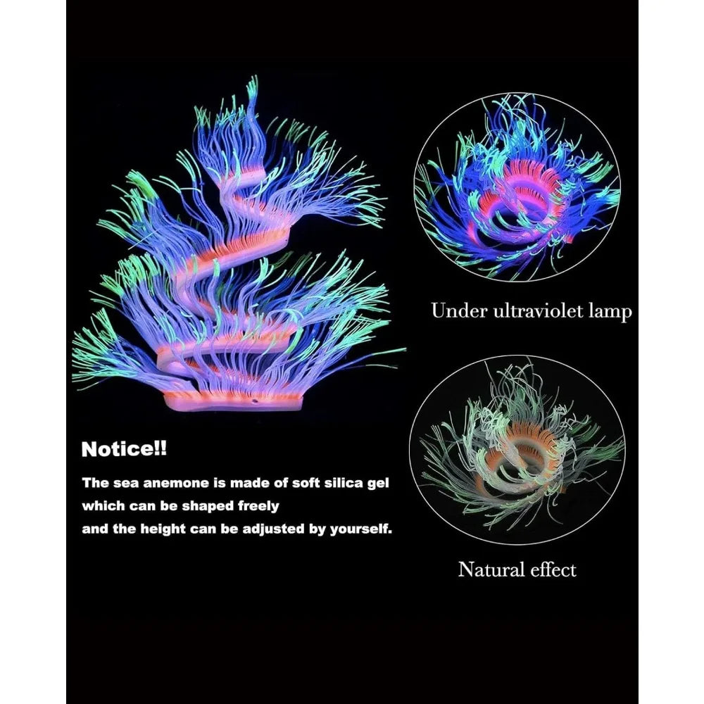Glow Silicone Coral Aquarium Decor