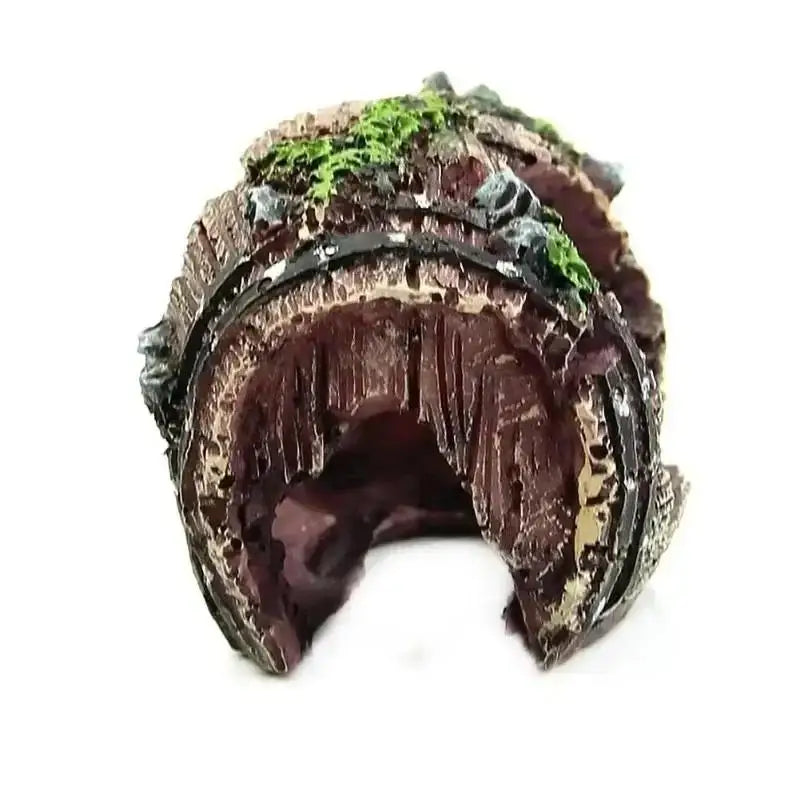 Resin Broken Barrel Aquarium Ornament