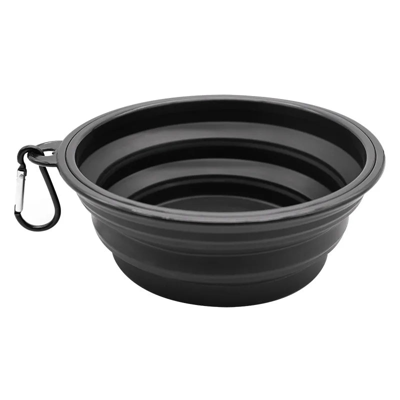 Folding Silicone Dog Feeder Bowl 2-in-1
