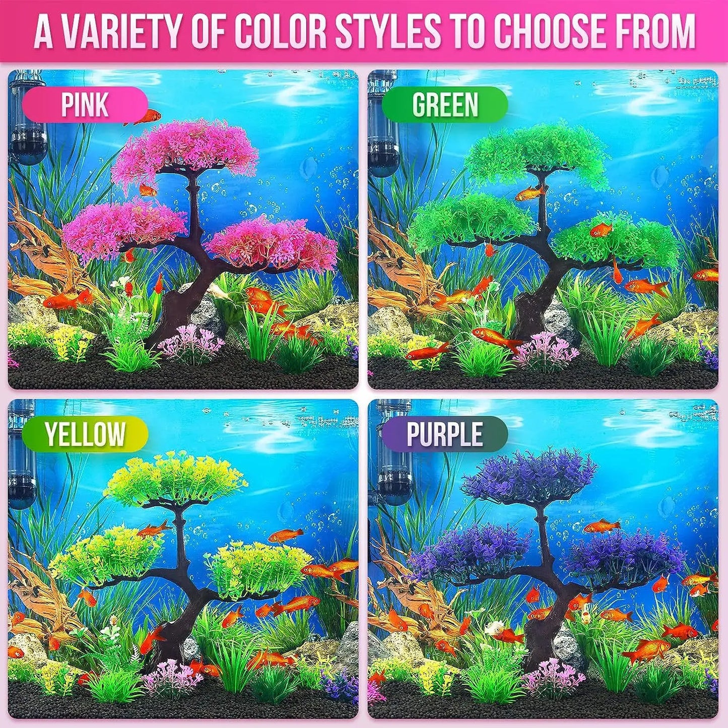 10pcs Aquarium Plastic Plants Decor