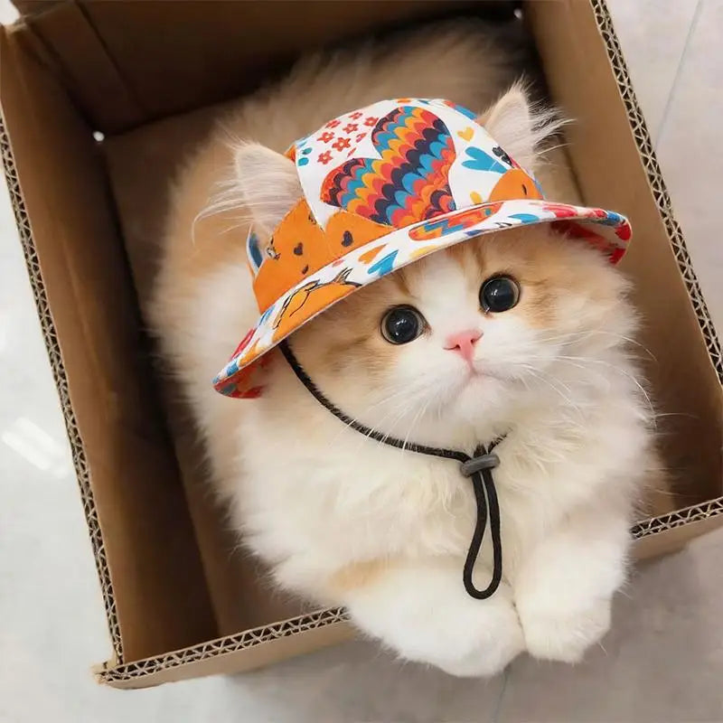Cat Sun Hat with Ear Holes