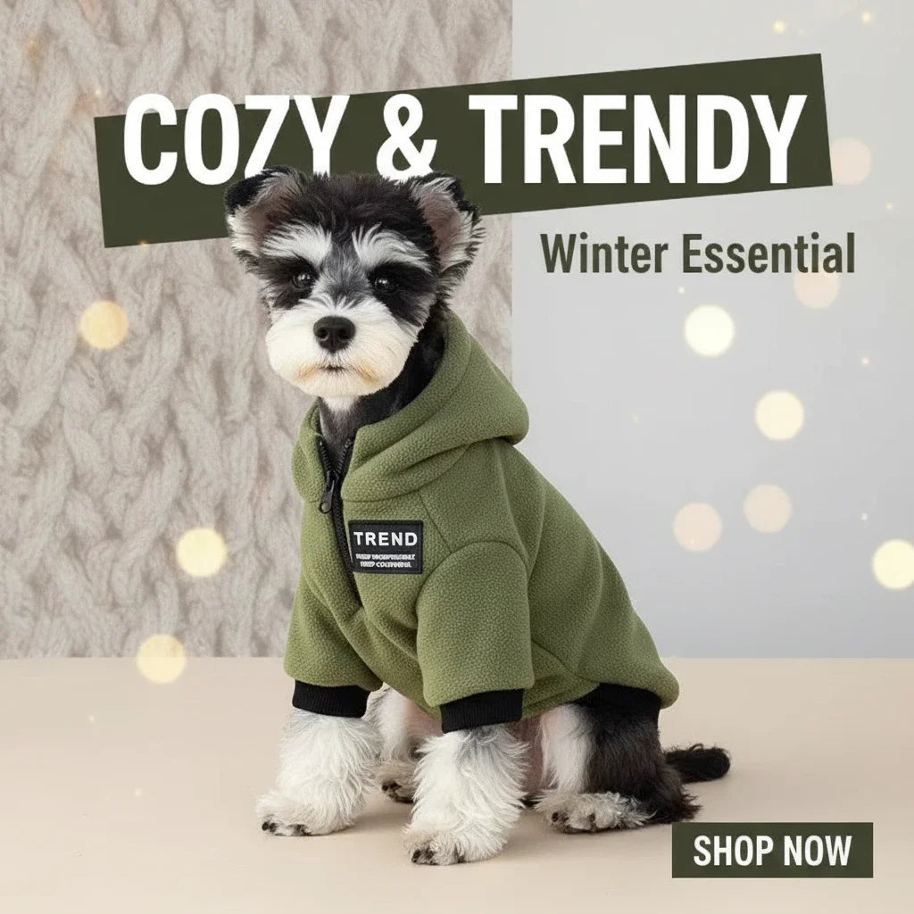 LAYOMI Warm Fleece Dog Hoodie Winter Thermal Pullover for Small Dogs