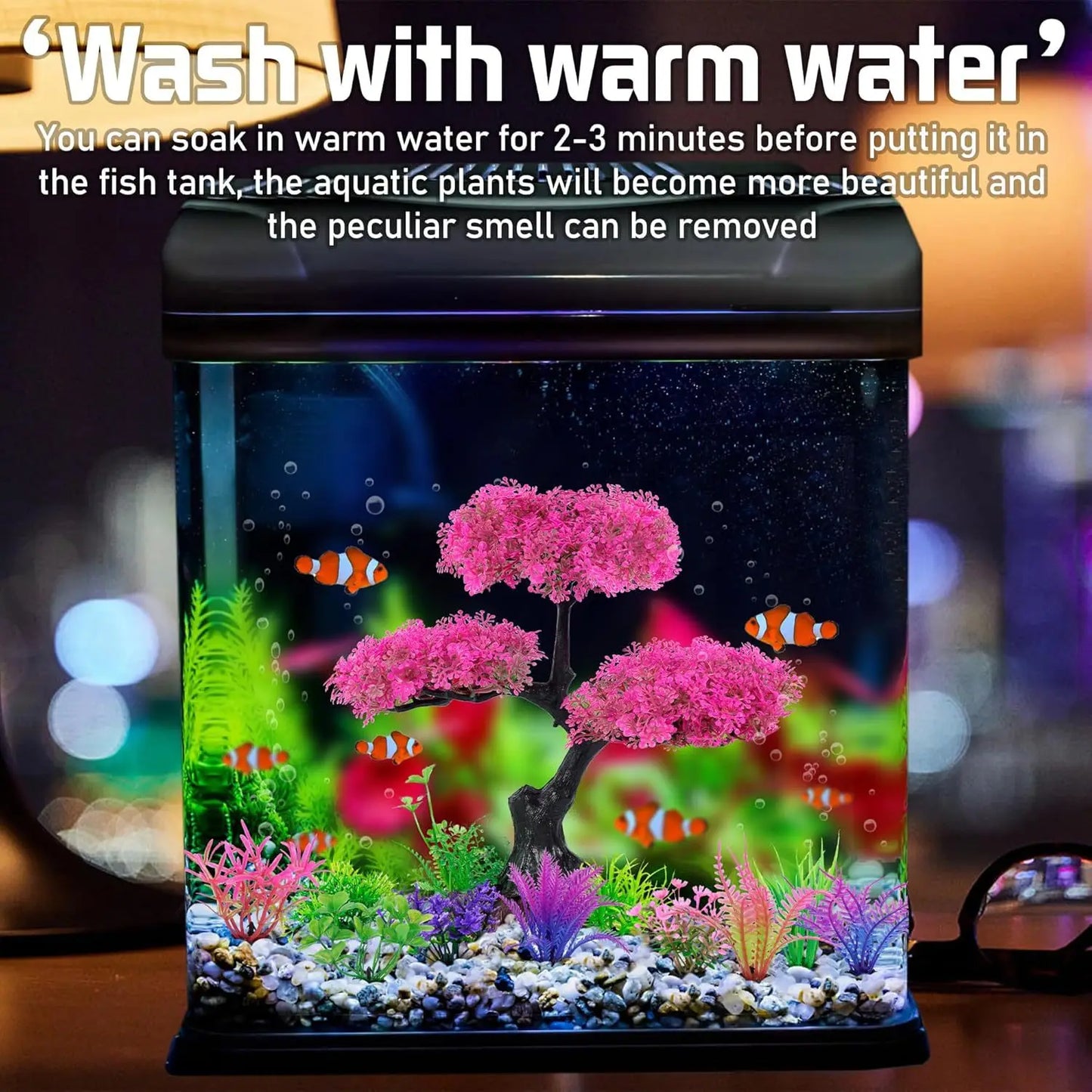 10pcs Aquarium Plastic Plants Decor