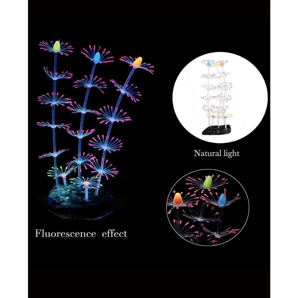 Glow Silicone Coral Aquarium Decor
