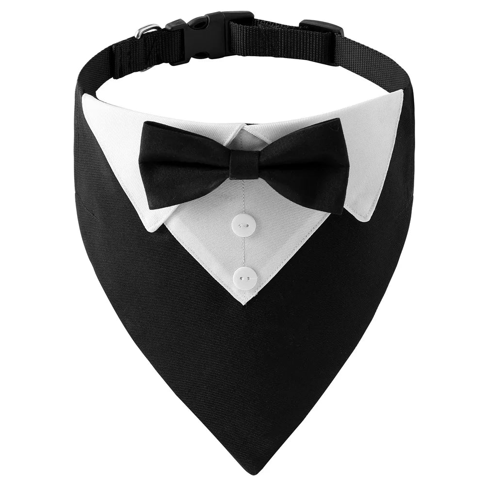 Adjustable Pet Bandana with Bow Tie