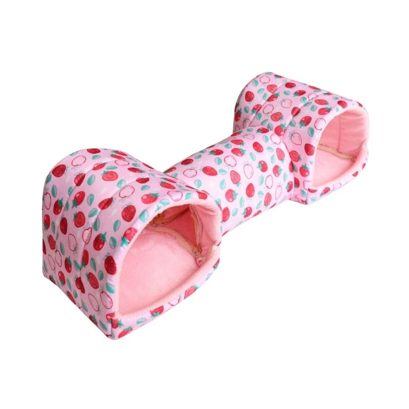 Hamster Tunnel Bed - Soft Fleece Cave for Small Pets