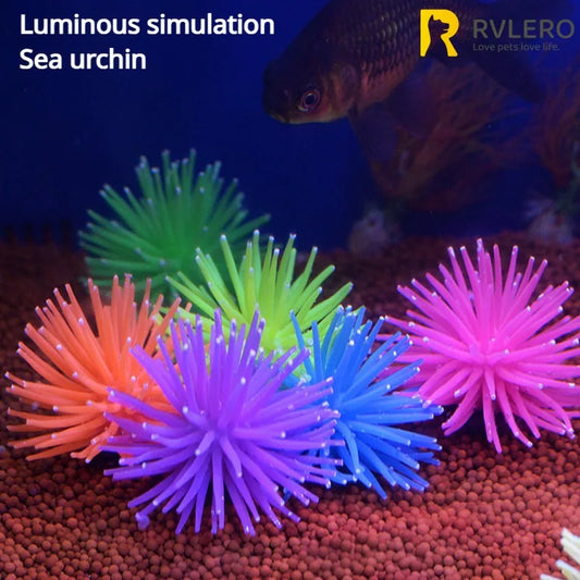 Fluorescent Silicone Sea Urchin Coral Aquarium Decor