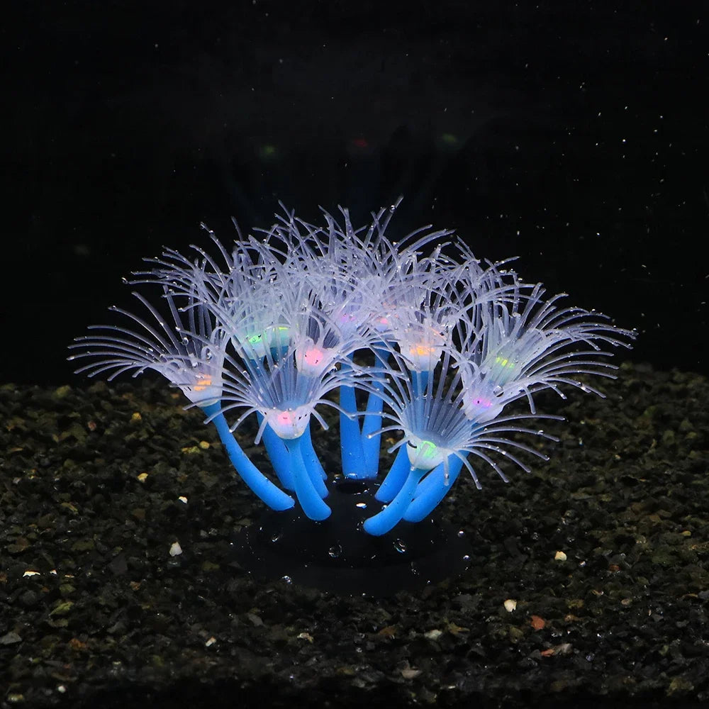 Fluorescence Artificial Coral Sunflower Plant for Aquarium