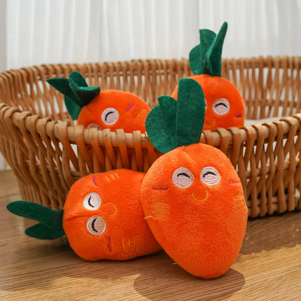 Plush Carrot Squeak Toy for Cats & Dogs