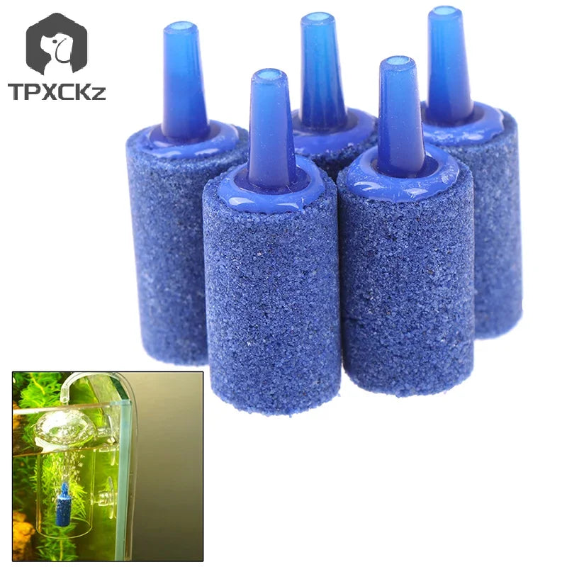 HELTC 5/10Pcs Aquarium Cylinder Air Stone Bubbles