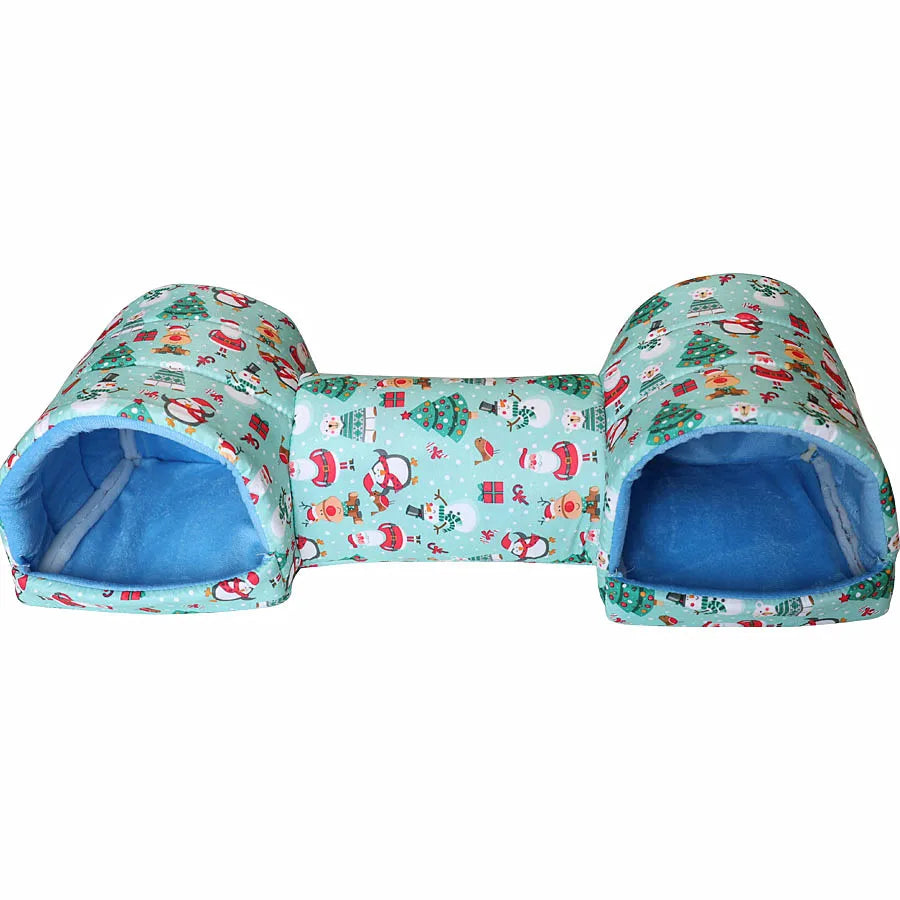 Hamster Tunnel Bed - Soft Fleece Cave for Small Pets