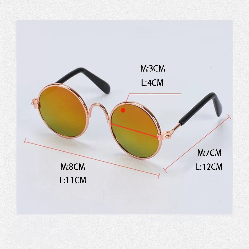 VZZ Vintage Round Cat Sunglasses for Small Pets