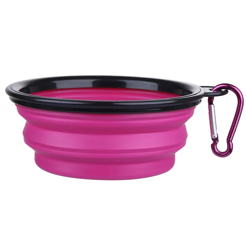 Folding Silicone Dog Feeder Bowl 2-in-1