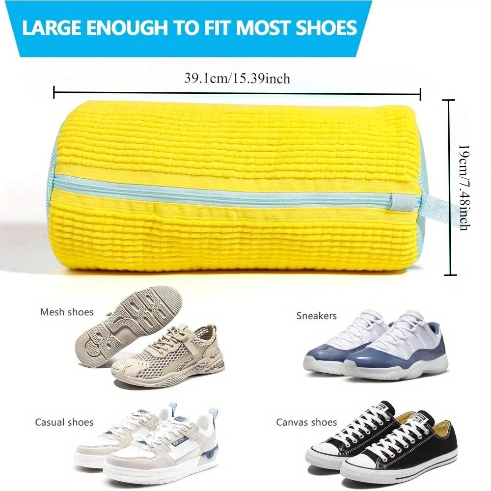 Durable Shoe Washing Bag - Yellow/Blue