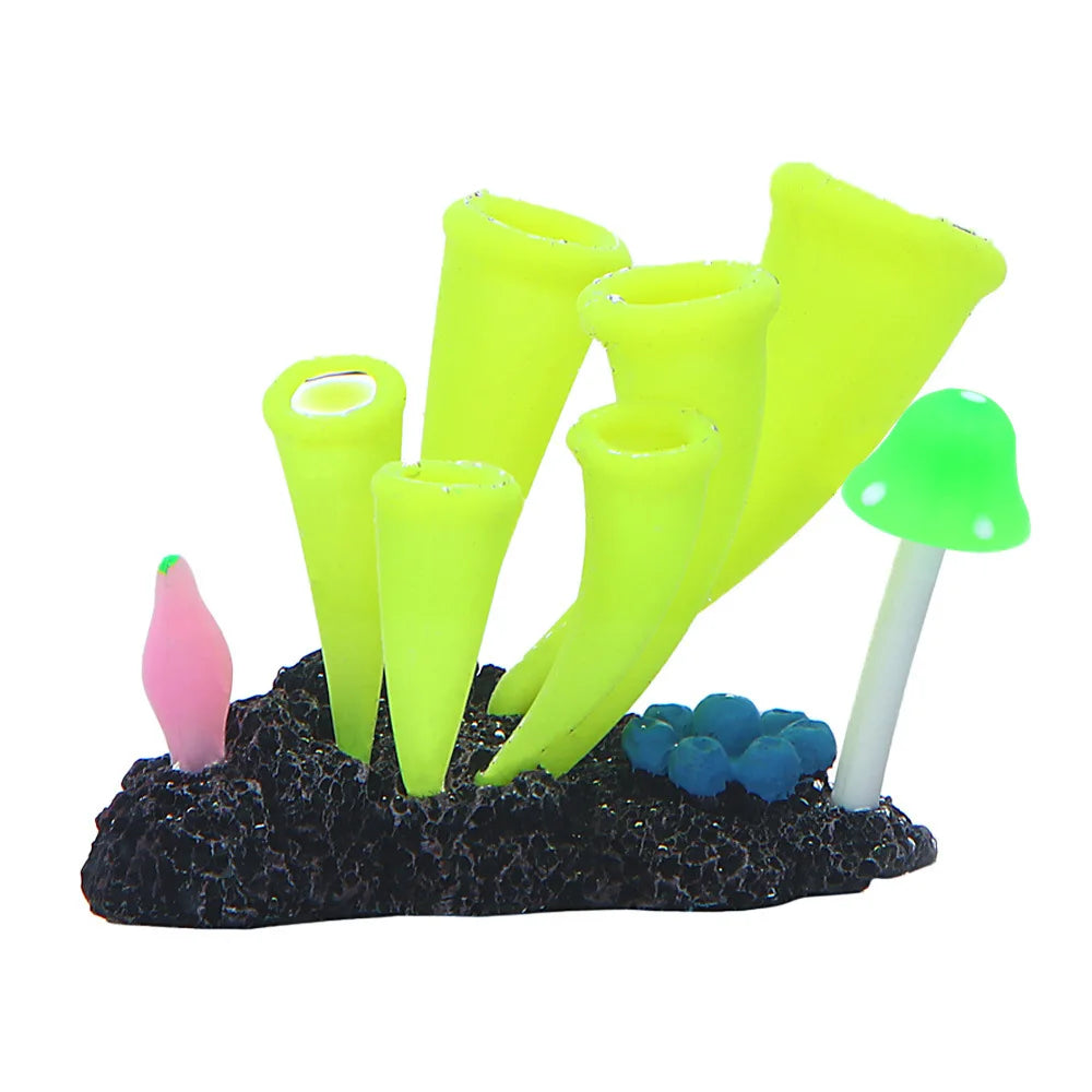 Glow Silicone Coral Aquarium Decor