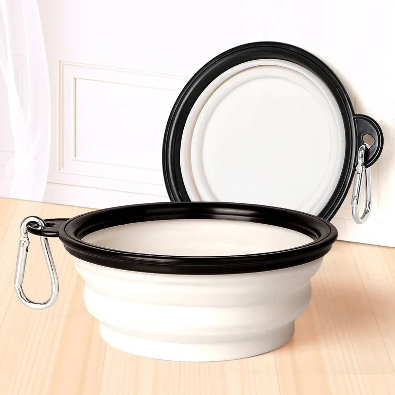 Collapsible Silicone Dog Bowl with Carabiner
