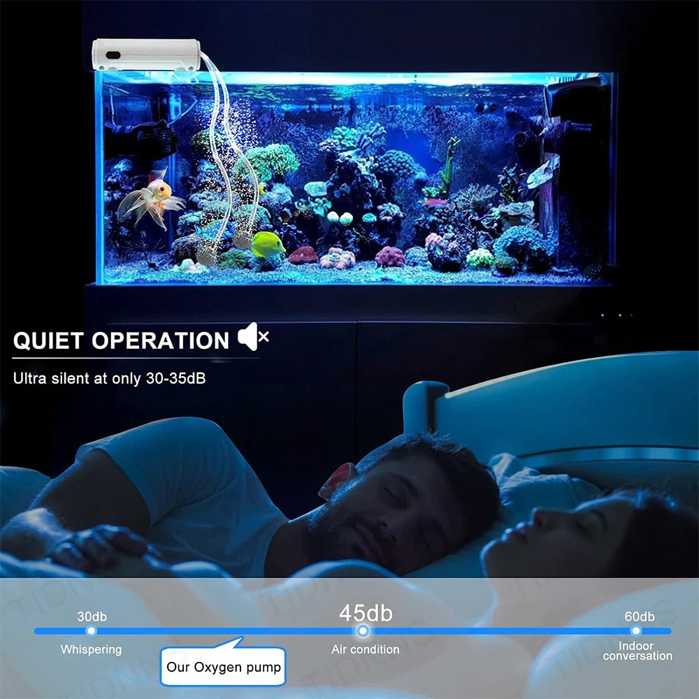 6000mAh USB Rechargeable Aquarium Air Pump