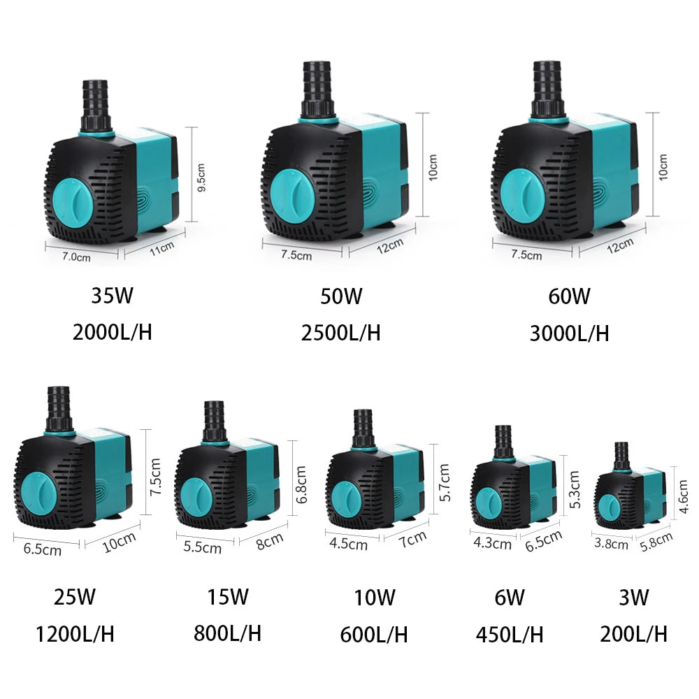 Ultra-Quiet Submersible Water Pump 3-60W