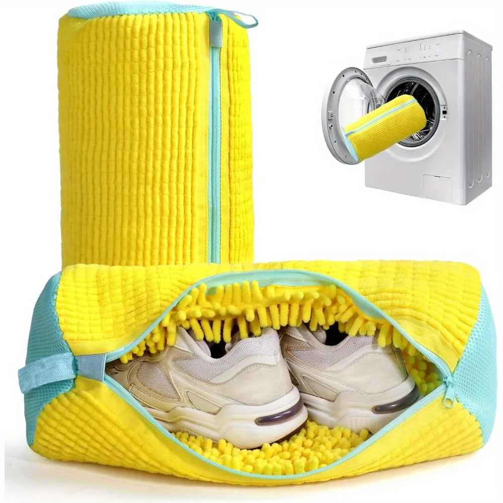 Durable Shoe Washing Bag - Yellow/Blue