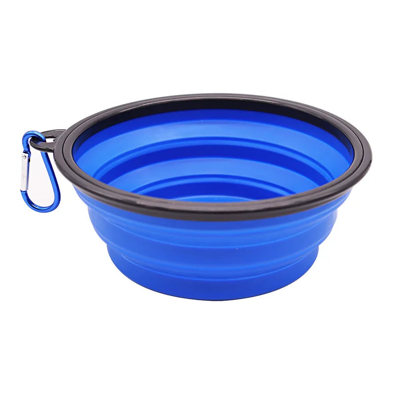 Folding Silicone Dog Feeder Bowl 2-in-1