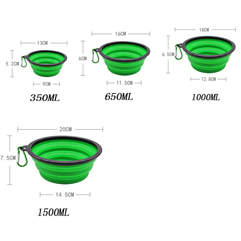 Folding Silicone Dog Feeder Bowl 2-in-1