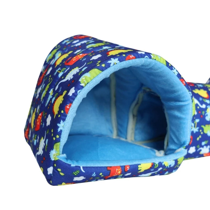 Hamster Tunnel Bed - Soft Fleece Cave for Small Pets