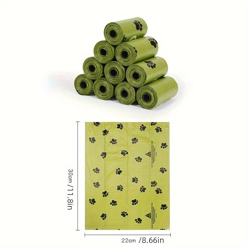 210 Pet Feces Bags Leak Proof Paw Print