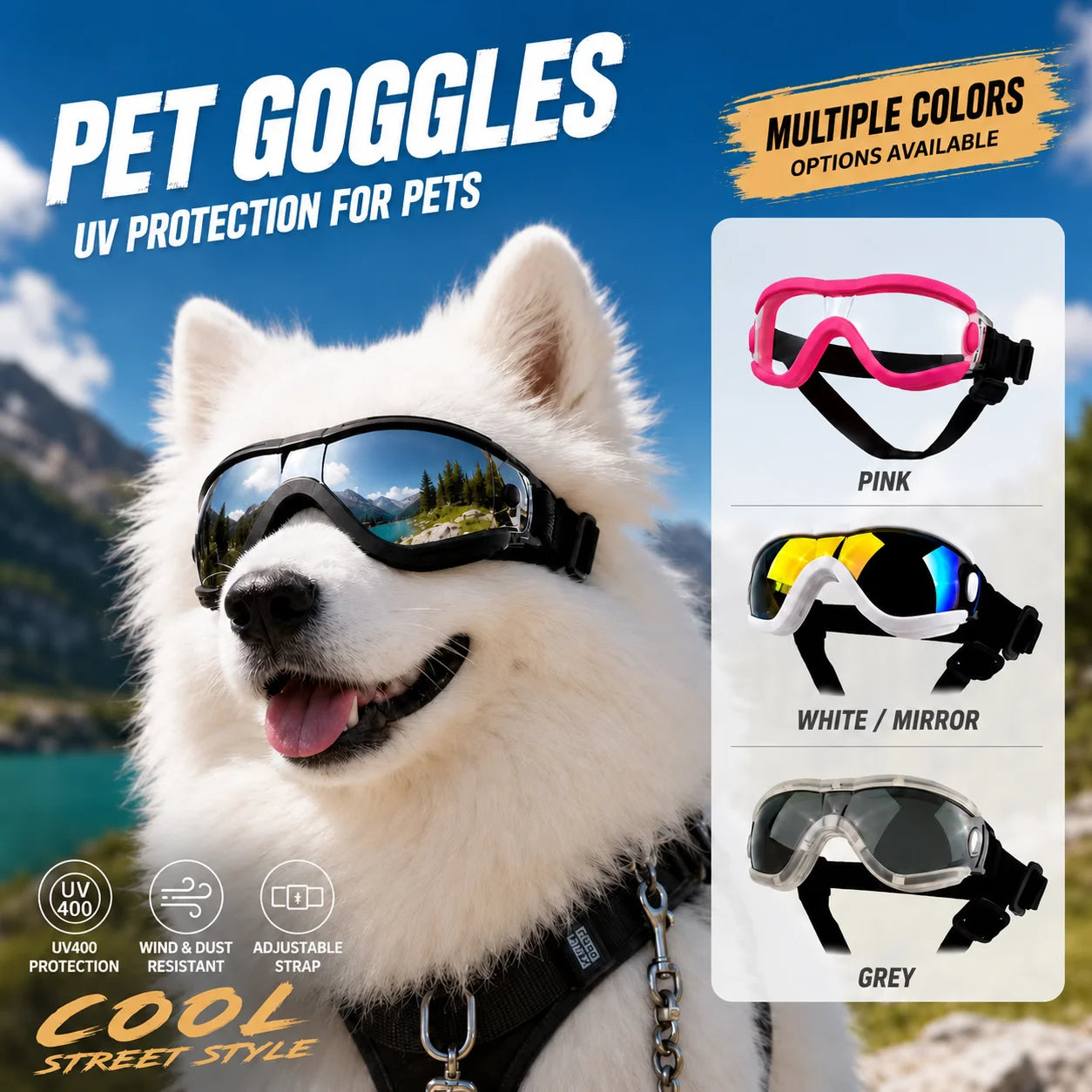UV Protective Dog Sunglasses for Small Medium Pets