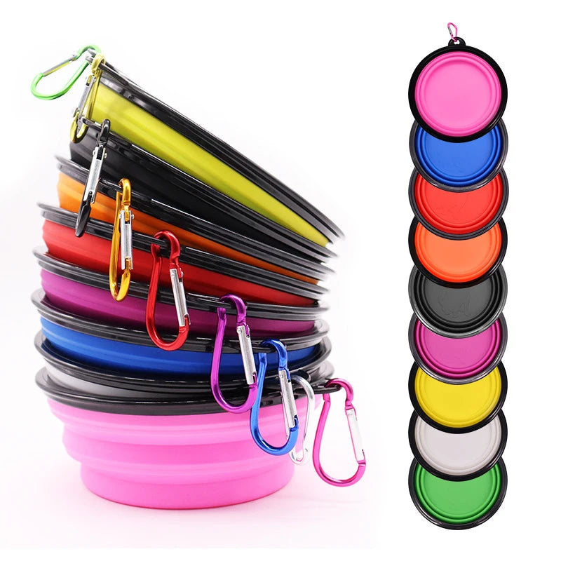 Collapsible Silicone Dog Bowl with Carabiner