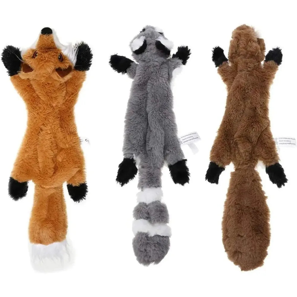 Plush Dog Toys 18 Inch Squirrel Raccoon Fox