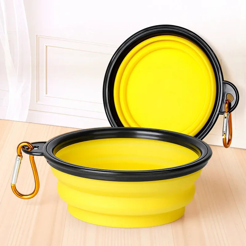 Collapsible Silicone Dog Bowl with Carabiner