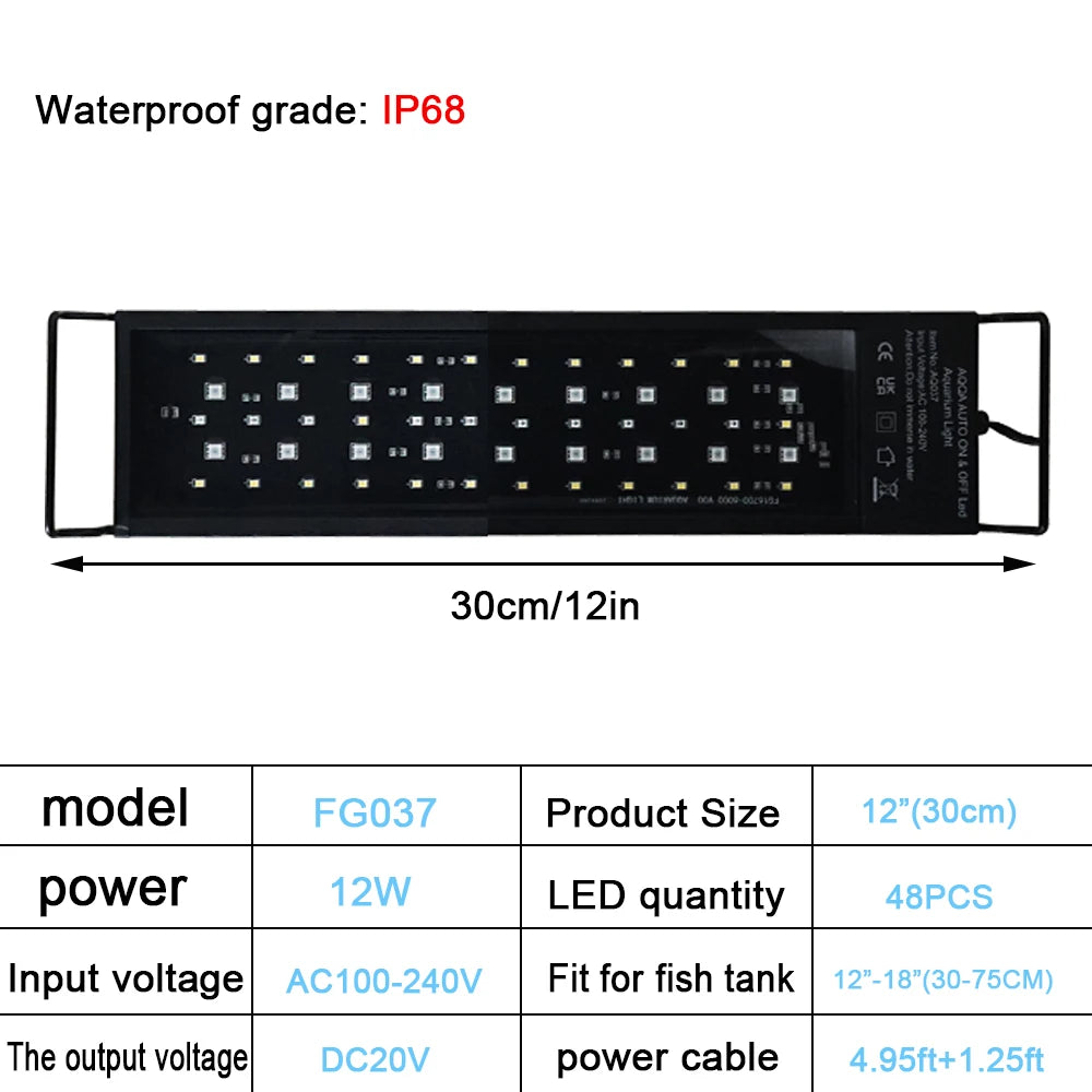 30-60cm Aquarium LED Light Full Spectrum