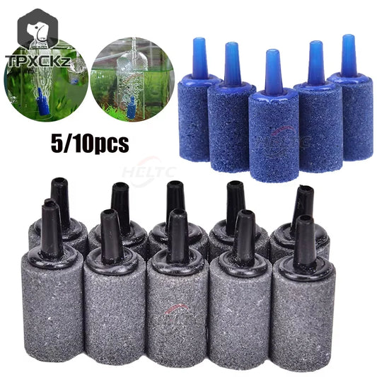 HELTC 5/10Pcs Aquarium Cylinder Air Stone Bubbles