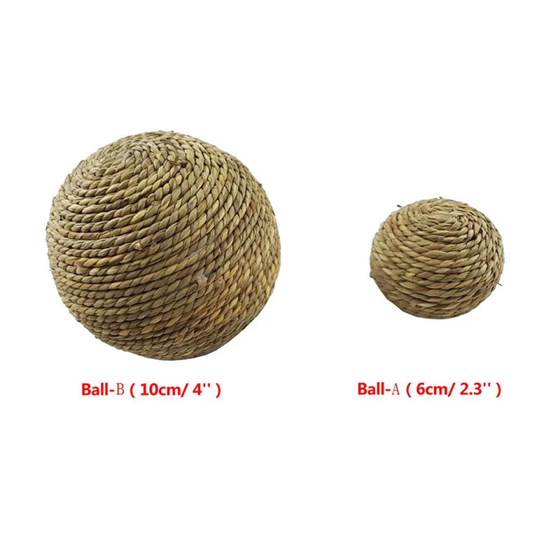 6/10cm Natural Grass Chew Ball for Small Pets